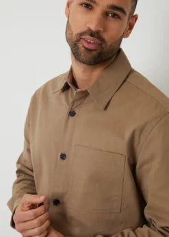 Threadbare Stone Cotton Twill Shacket