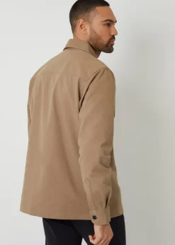 Threadbare Stone Cotton Twill Shacket