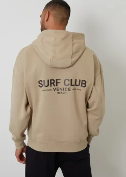 Threadbare Stone Graphic Print Relaxed Fit Pullover Hoodie