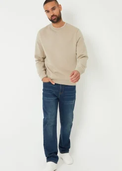 Threadbare Stone Mock T-Shirt Crew Neck Sweatshirt