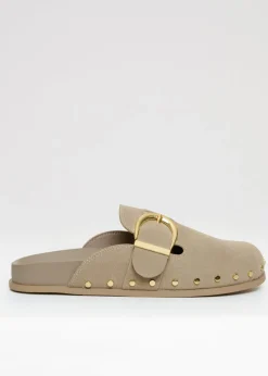 Threadbare Stone Studded Slip On Mule Sandals