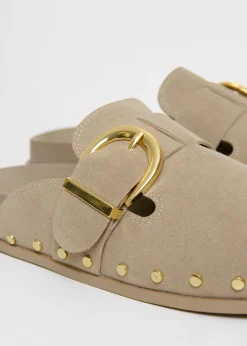 Threadbare Stone Studded Slip On Mule Sandals