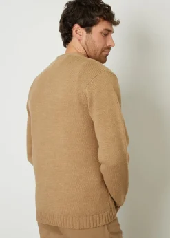 Threadbare Taupe Knitted V-Neck Cardigan