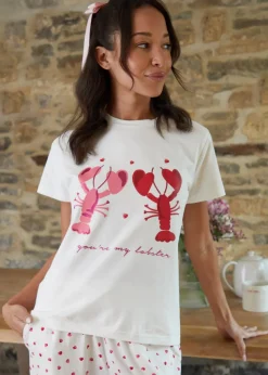 Threadbare White Short Sleeve Graphic Print Pyjama Set