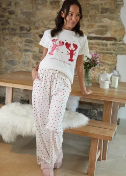 Threadbare White Short Sleeve Graphic Print Pyjama Set