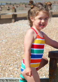 Toby Tiger Multi Colour Stripe Print Kids Swimsuit (2 years - 8 years)