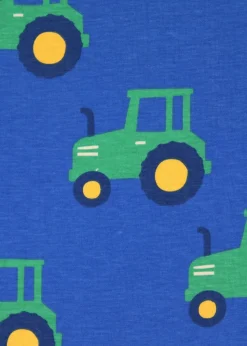 Toby Tiger Organic Blue Tractor Print Baby Body (Newborn - 12 months)