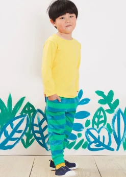 Toby Tiger Organic Green Striped Joggers (3 months - 6 years)