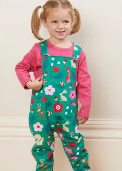 Toby Tiger Organic Green Forest Adventure Print Dungarees (3 months - 4 years)