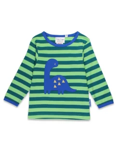 Toby Tiger Organic Green Tonal Dinosaur Applique Long-Sleeved T-Shirt (6 months - 8 years)