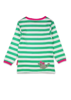 Toby Tiger Organic Green Kitten Applique Long-Sleeved T-Shirt (6 months - 8 years)