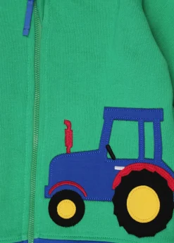 Toby Tiger Organic Green Farm Applique Hoodie (6 months - 6 years)