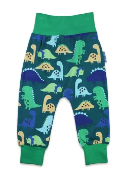 Toby Tiger Organic Green Tonal Dinosaur Print Yoga Pants (Newborn - 3 years)