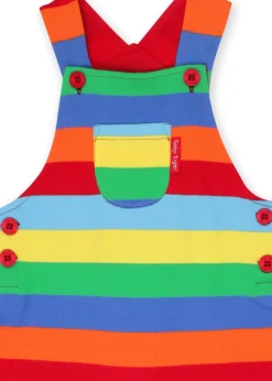 Toby Tiger Organic Multi Colour Stripe Dungarees (3  months - 4 years)