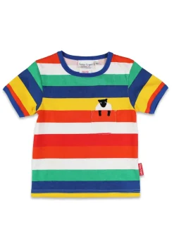 Toby Tiger Organic Multi Colour Sheep Applique T-shirt (6 months - 8 years)