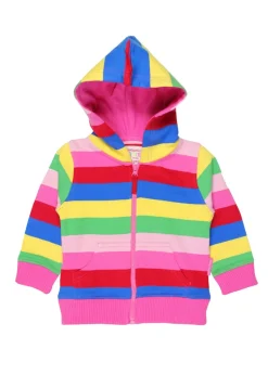 Toby Tiger Organic Multi Colour Stripe Hoodie (6 months - 6 years)