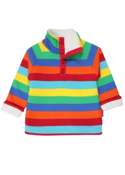 Toby Tiger Organic Multi Colour Stripe Cosy Fleece Sweatshirt (6 months - 6 years)