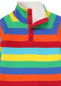Toby Tiger Organic Multi Colour Stripe Cosy Fleece Sweatshirt (6 months - 6 years)