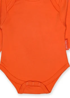 Toby Tiger Organic Orange Basic Long-Sleeved Baby Body (Newborn - 12 months)