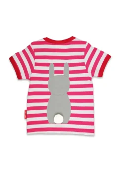 Toby Tiger Organic Pink Bunny Tail Applique T-Shirt (6 months - 8 years)