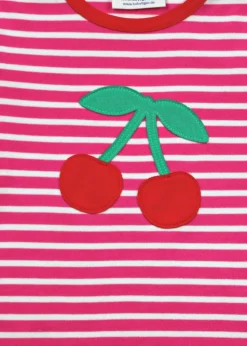 Toby Tiger Organic Pink Cherry Applique T-Shirt (6 months - 8 years)
