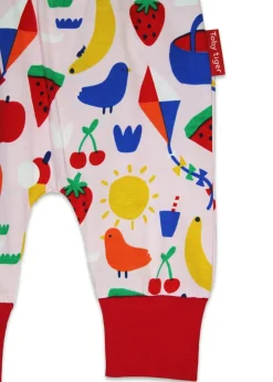 Toby Tiger Organic Pink Picnic Print Yoga Pants (Newborn - 3 years)