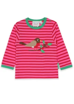 Toby Tiger Organic Pink Robin Applique T-Shirt (3 months - 6 years)
