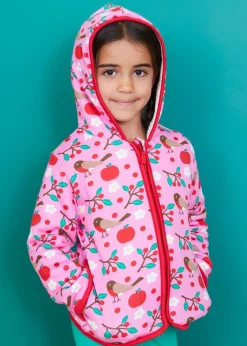 Toby Tiger Organic Pink Robin Print Fleece Hoodie (6 months - 6 years)