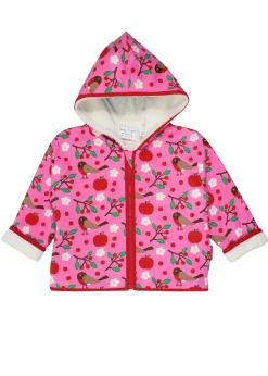 Toby Tiger Organic Pink Robin Print Fleece Hoodie (6 months - 6 years)