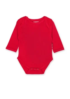 Toby Tiger Organic Red Basic Long-Sleeved Baby Body (Newborn - 12 months)