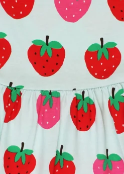 Toby Tiger Organic Red Strawberry Print Summer Dress (12 months - 8 years)