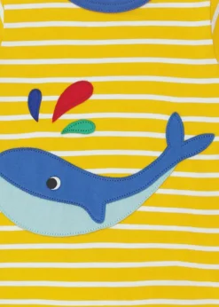 Toby Tiger Organic Yellow Whale Applique T-Shirt (3 months - 8 years)