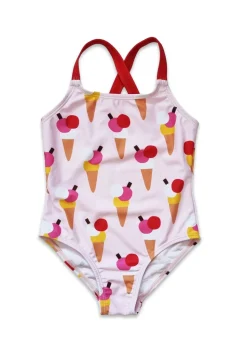 Toby Tiger Pink Ice Cream Print Kids Swimsuit (2 years - 8 years)