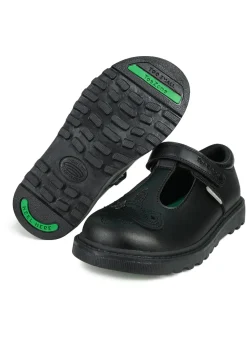 ToeZone Black Elsa Vegan Rip Tape Unicorn School Shoe (Younger 8- Older 3)