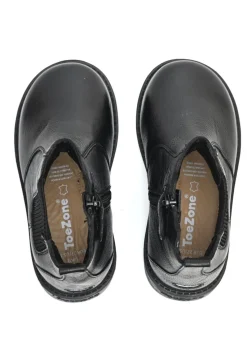 ToeZone Boys Black Dakota Leather Ankle Boot (Younger 8 - Older 3)