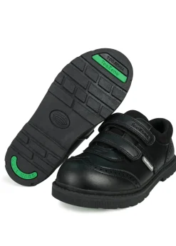 ToeZone Boys Black Evan Coated Leather Smart School Shoe (Younger 8 - Older 3)