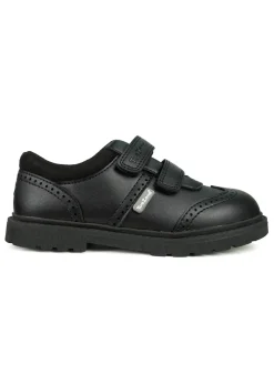 ToeZone Boys Black Evan Coated Leather Smart School Shoe (Younger 8 - Older 3)