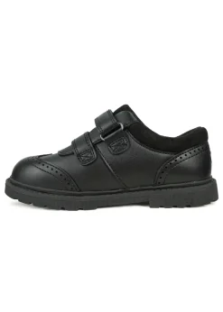 ToeZone Boys Black Evan Coated Leather Smart School Shoe (Younger 8 - Older 3)