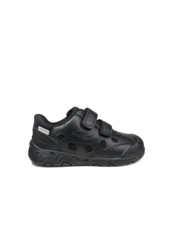 ToeZone Boys Black Jay Ortholite Dinosaur Rip Tape Shoe (Younger 8- Older 3)