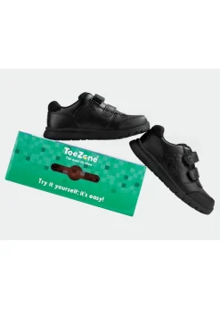 ToeZone Boys Black Minecraft Rip Tape School Shoe