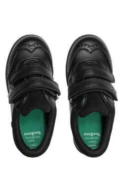 ToeZone Boys Black Theo Coated Leather Smart School Shoe (Younger 8 - Older 3)