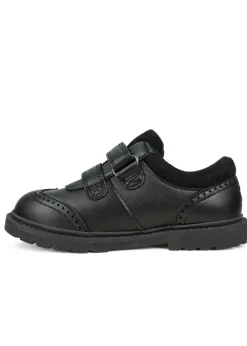ToeZone Boys Black Theo Coated Leather Smart School Shoe (Younger 8 - Older 3)