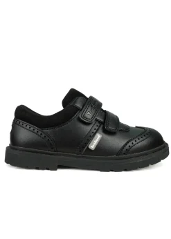 ToeZone Boys Black Theo Coated Leather Smart School Shoe (Younger 8 - Older 3)
