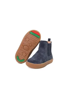 ToeZone Boys Navy Sam Suede Gusset Boot (Younger 4 - Younger 10)