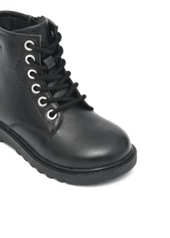 ToeZone Girls Black Angel Leather Ankle Boot (Younger 8 - Older 3)