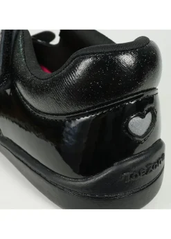 ToeZone Girls Black Kit Patent Coated Leather Bunny School Shoe (Younger 8 - Older 2)