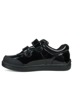 ToeZone Girls Black Lia Patent Coated Leather Unicorn School Shoe (Younger 8 - Older 2)