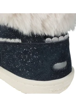 ToeZone Girls Navy Freya Shimmer Fur Boot (Younger 4 - Younger 10)