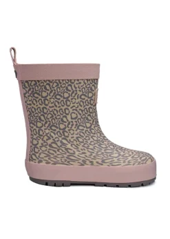 ToeZone Girls Pink Hattie Animal Print Wellies (Younger 6- Older 12)