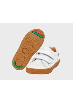 ToeZone Girls White Ariel Suede Rip Tape Trainers